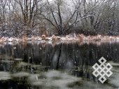 Первый снег. Много раз фотографировал этот заросший пруд (в том числе с одной точки), но он всегда разный.